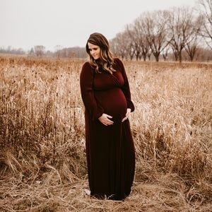 Baltic Born Venus Mulberry Pleated Maxi Dress